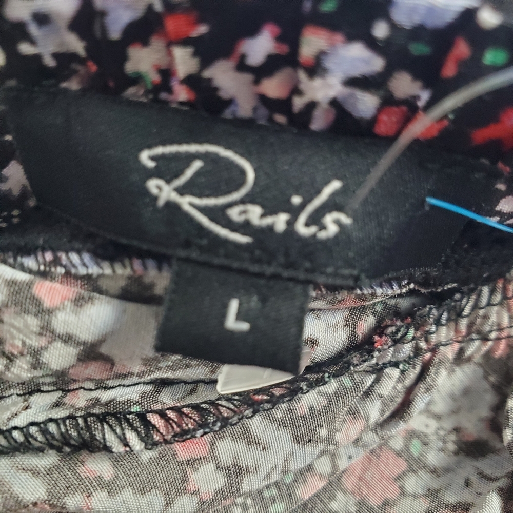 Rails Women's Size Large Faren Midnight Meadow Floral Long Sleeve Dress EUC - Picture 5 of 5